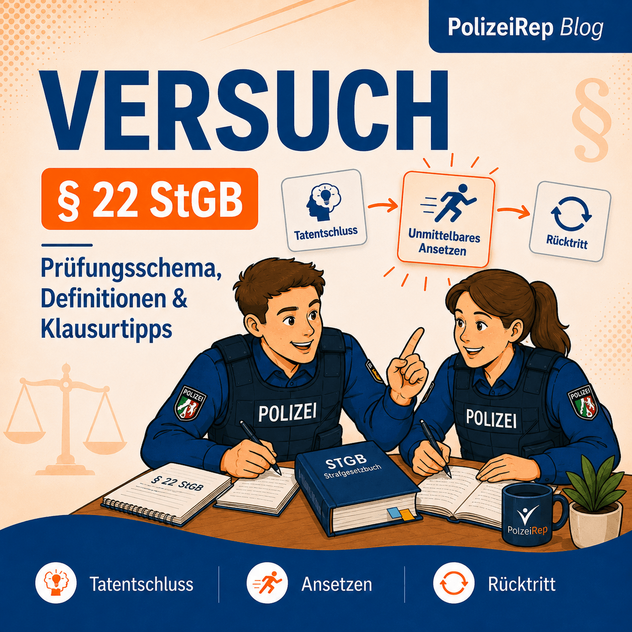 Versuch nach § 22 StGB – Prüfungsschema und Klausurtipps für Strafrecht GS 4 an der HSPV NRW
